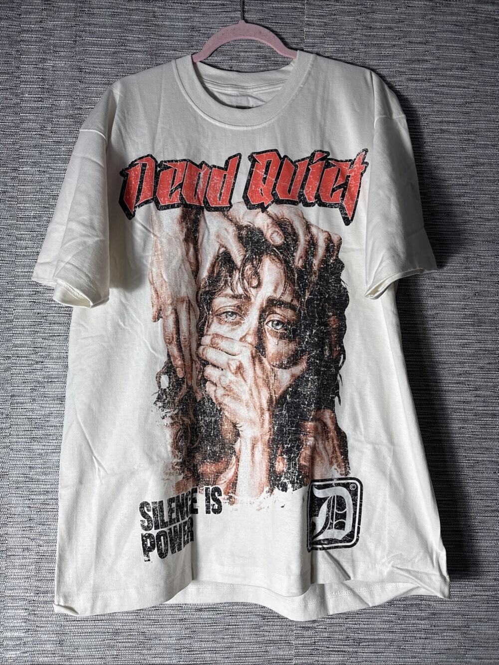 Dead Quiet T-Shirt Tee, Off White, XL